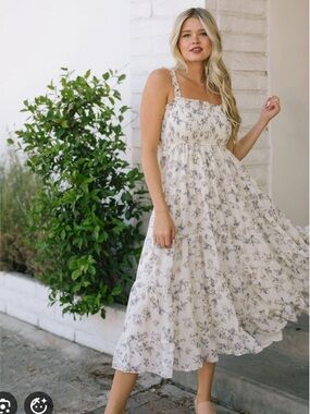 Morning Lavender Christina Smocked Maxi Dress